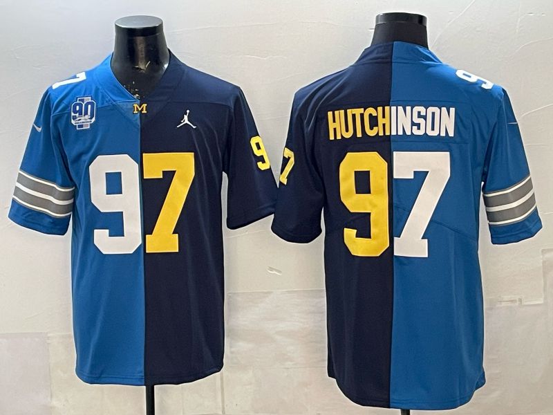 Men 2025 Detroit Lions #97 Hutchinson Blue black Limited NFL Jersey style 052->detroit lions->NFL Jersey